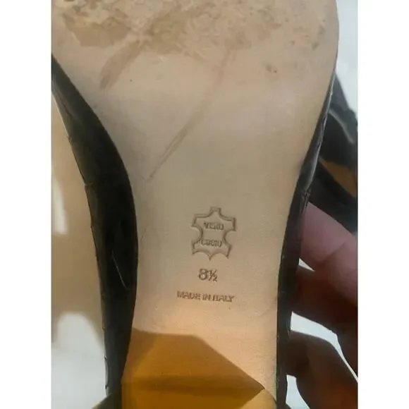 Tory Burch Jessa 75 Metal Heel Loafer Pumps In Black Patent Leather Heels Sz 8.5 - Picture 6 of 7